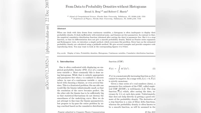 From Data to Probability Densities without Histograms