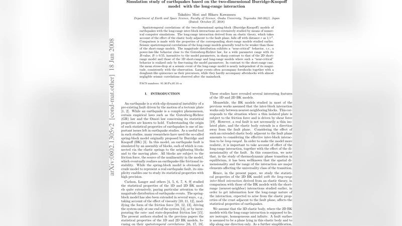 Simulation study of earthquakes based on the two-dimensional   Burridge-Knopoff model with the long-range interaction