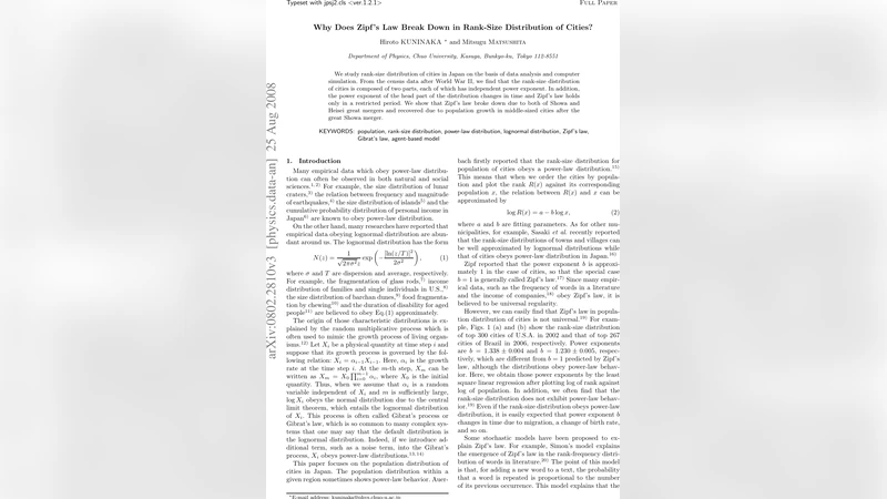 Why Does Zipfs Law Break Down in Rank-Size Distribution of Cities?
