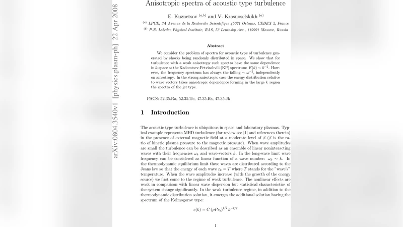 Anisotropic spectra of acoustic type turbulence