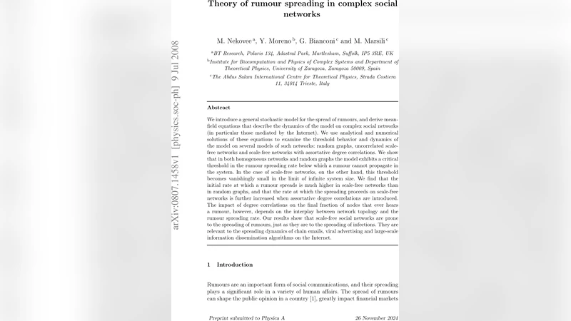 Theory of Rumour Spreading in Complex Social Networks