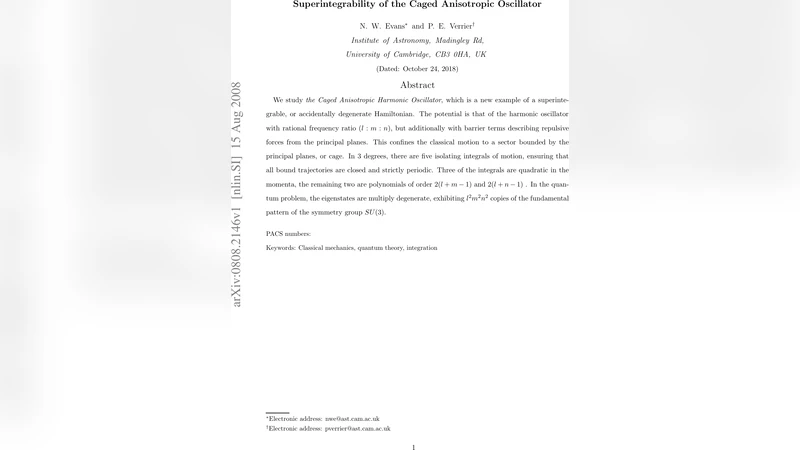 Superintegrability of the Caged Anisotropic Oscillator