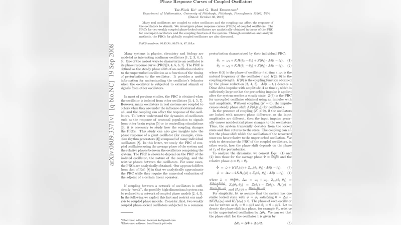 Phase Response Curves of Coupled Oscillators