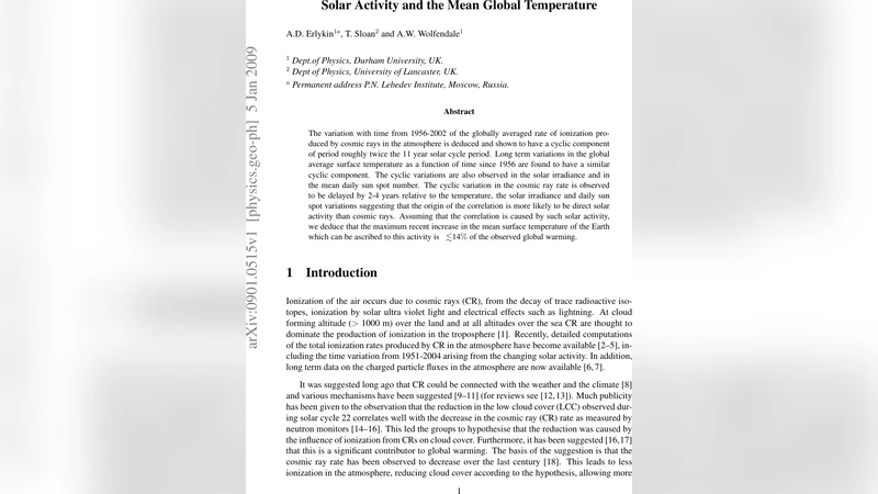 Solar activity and the mean global temperature