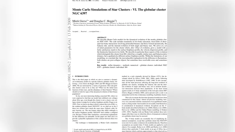 Monte Carlo Simulations of Star Clusters - VI. The globular cluster NGC   6397