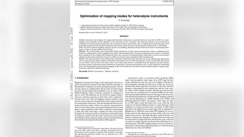 Optimization of mapping modes for heterodyne instruments