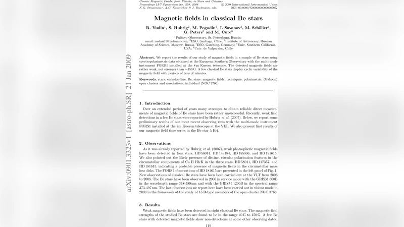 Magnetic fields in classical Be stars
