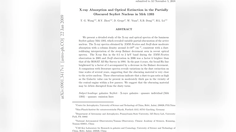 X-ray Absorption and Optical Extinction in the Partially Obscured   Seyfert Nucleus in Mrk 1393