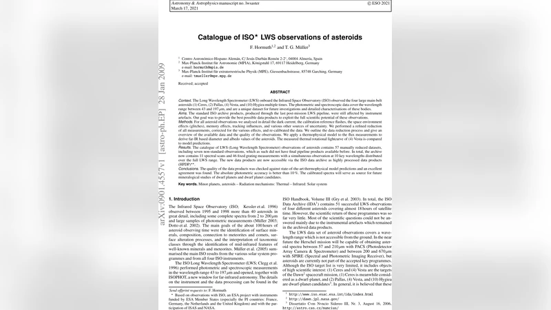 Catalogue of ISO LWS observations of asteroids