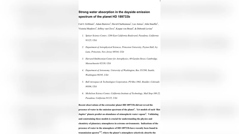 Strong Water Absorption in the Dayside Emission Spectrum of the Planet   HD 189733b