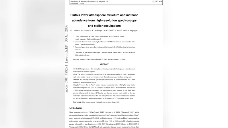 Plutos lower atmosphere structure and methane abundance from   high-resolution spectroscopy and stellar occultations
