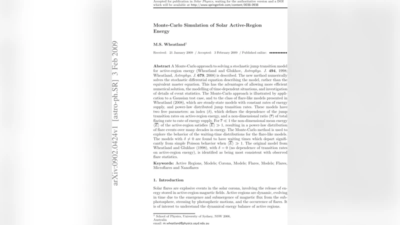 Monte-Carlo Simulation of Solar Active-Region Energy