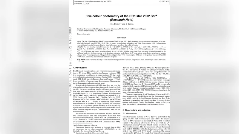 Five colour photometry of the RRd star V372 Ser
