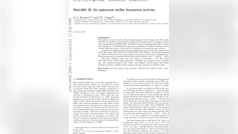 Sh2-205: II. Its quiescent stellar formation activity