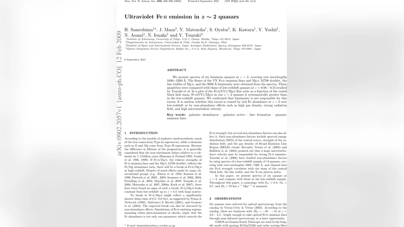 Ultraviolet Fe II emission in z ~ 2 quasars