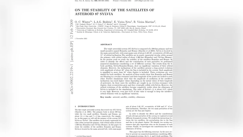 On the Stability of the Satellites of Asteroid 87 Sylvia