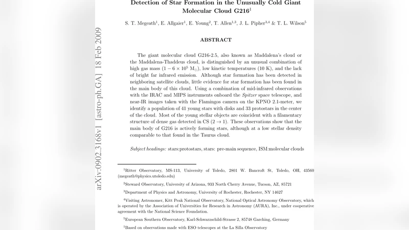 Detection of Star Formation in the Unusually Cold Giant Molecular Cloud   G216