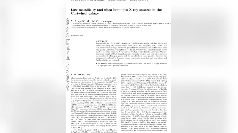 Low metallicity and ultra-luminous X-ray sources in the Cartwheel galaxy