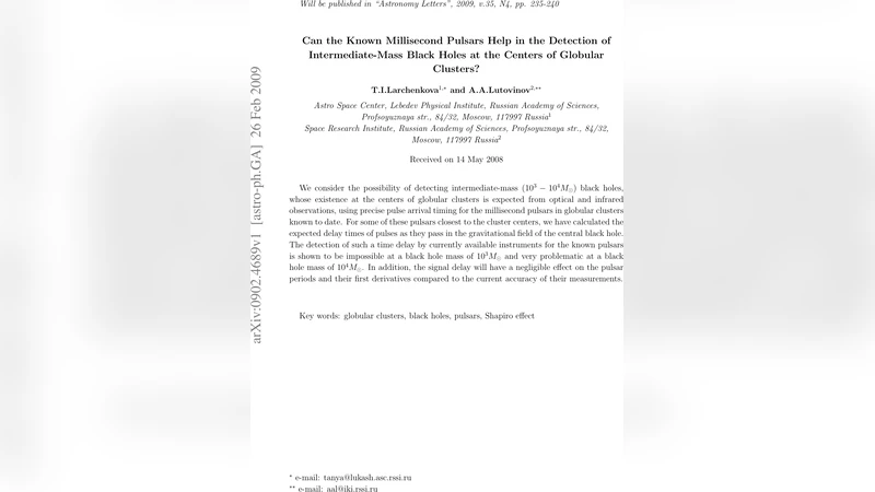 Can the Known Millisecond Pulsars Help in the Detection of   Intermediate-Mass Black Holes at the Centers of Globular Clusters?