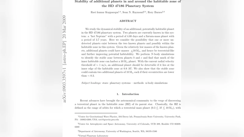 Stability of additional planets in and around the habitable zone of the   HD 47186 Planetary System