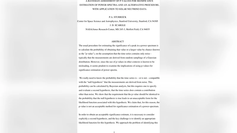 A Bayesian Assessment of P-Values for Significance Estimation of Power   Spectra and an Alternative Procedure, with Application to Solar Neutrino Data