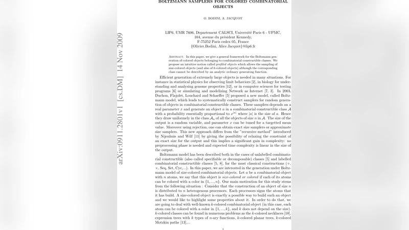 Boltzmann Samplers for Colored Combinatorial Objects