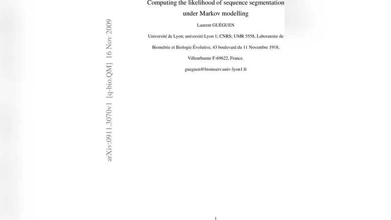 Computing the likelihood of sequence segmentation under Markov modelling