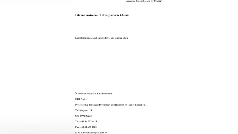 Citation Environment of Angewandte Chemie