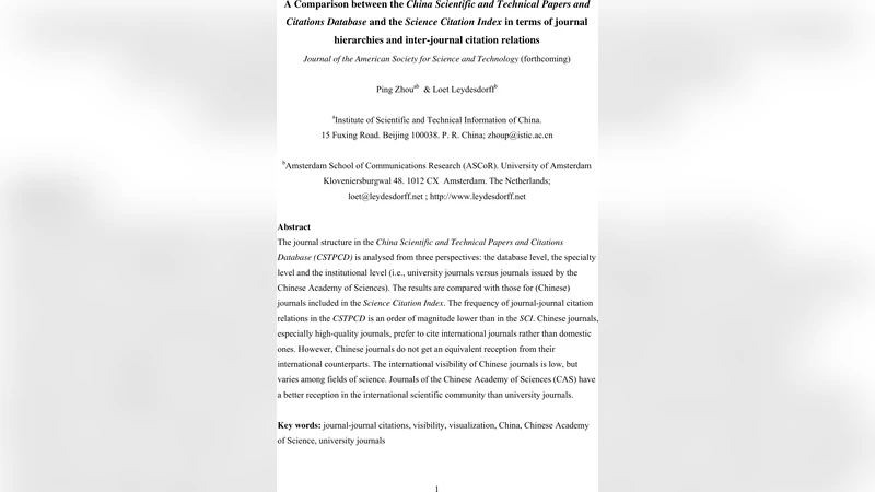 A Comparison between the China Scientific and Technical Papers and   Citations Database and the Science Citation Index in terms of journal   hierarchies and inter-journal citation relations