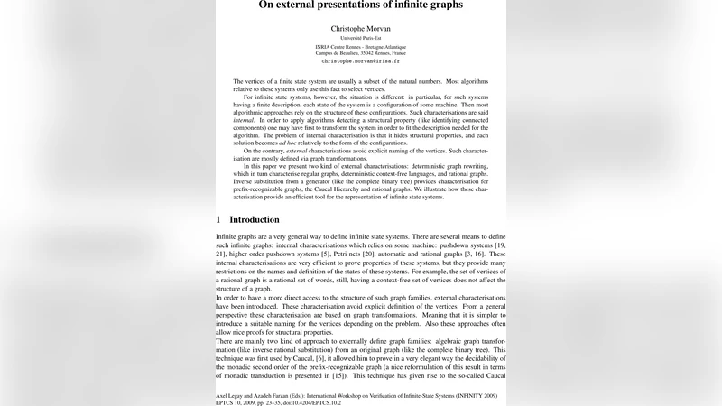 On external presentations of infinite graphs