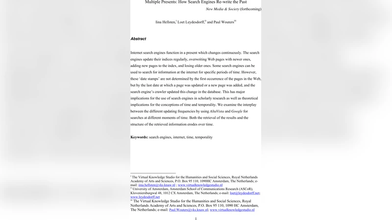 Multiple Presents: How Search Engines Re-write the Past