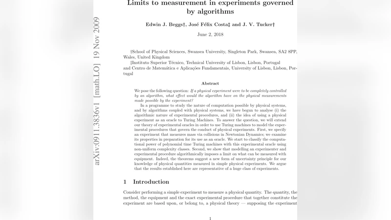 Limits to measurement in experiments governed by algorithms