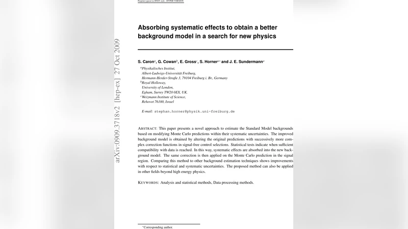 Absorbing systematic effects to obtain a better background model in a   search for new physics