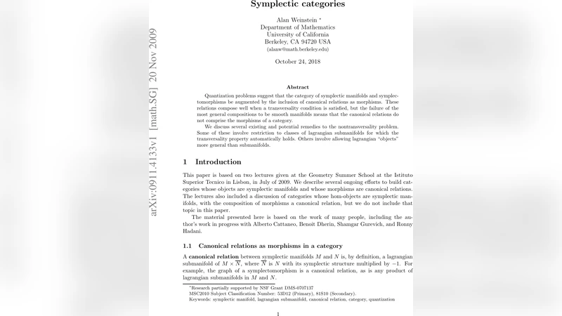 Symplectic Categories