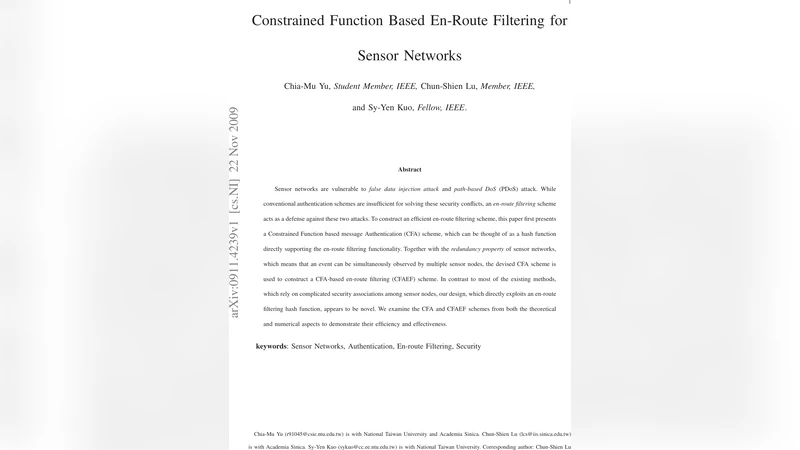 Constrained Function Based En-Route Filtering for Sensor Networks