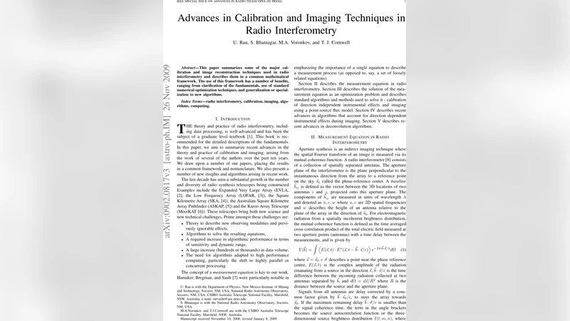 Advances in Calibration and Imaging Techniques in Radio Interferometry