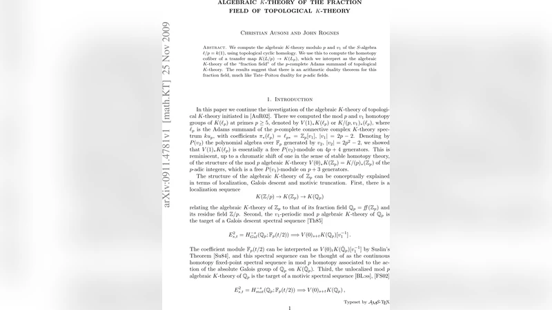 Algebraic K-theory of the fraction field of topological K-theory