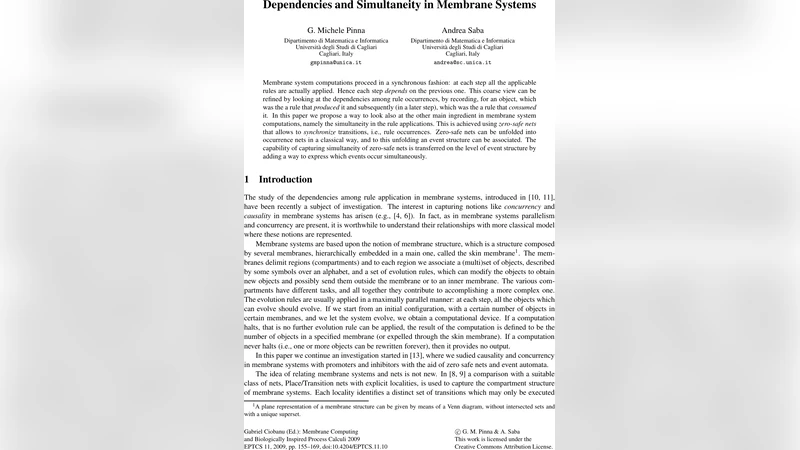Dependencies and Simultaneity in Membrane Systems