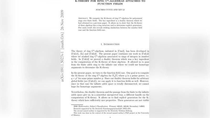 K-theory for ring C*-algebras attached to function fields