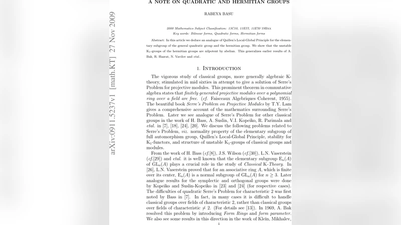 A note on Quadratic and Hermitian Groups