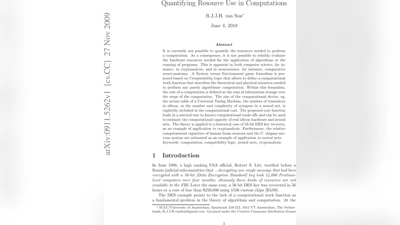 Quantifying Resource Use in Computations