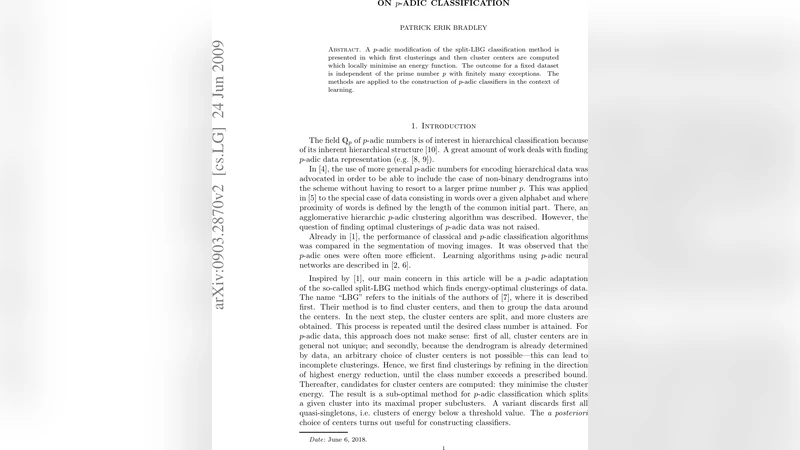 On $p$-adic Classification