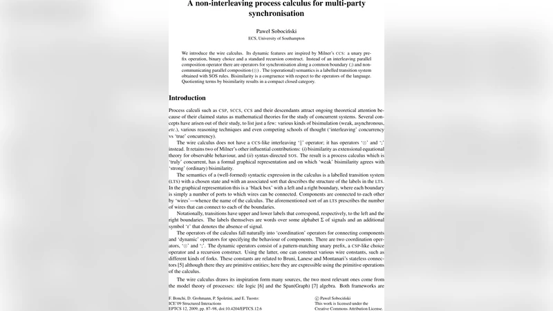 A non-interleaving process calculus for multi-party synchronisation