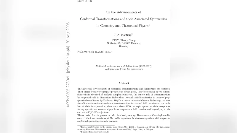 On the Advancements of Conformal Transformations and their Associated   Symmetries in Geometry and Theoretical Physics