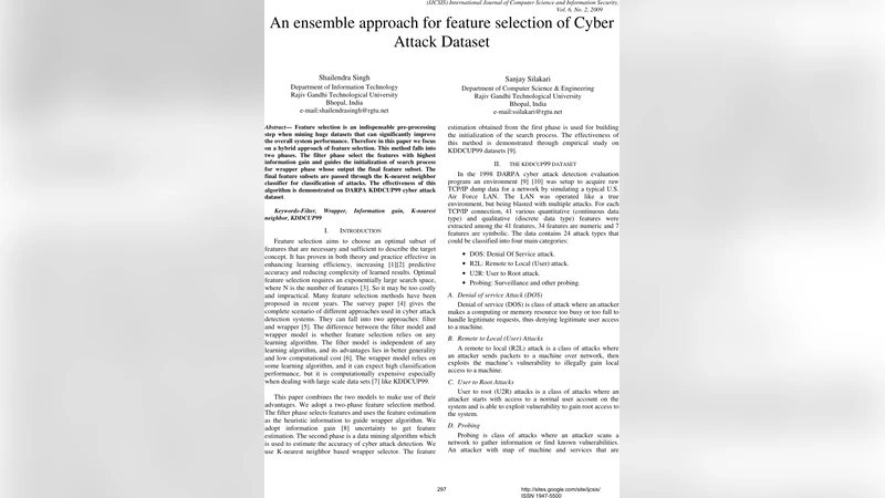 An ensemble approach for feature selection of Cyber Attack Dataset