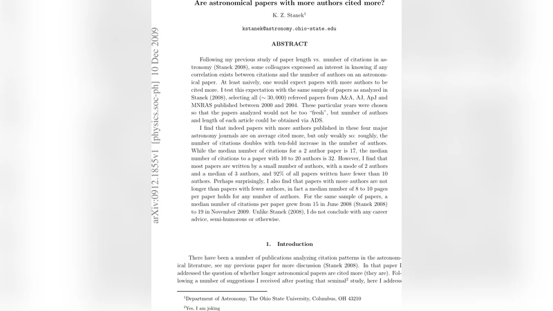 Are astronomical papers with more authors cited more?