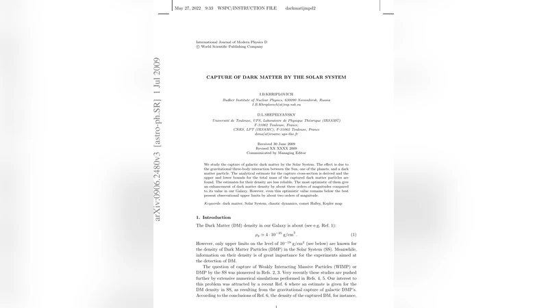 Capture of dark matter by the Solar System