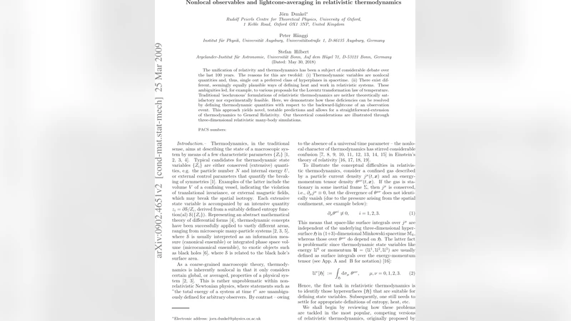 Nonlocal observables and lightcone-averaging in relativistic   thermodynamics