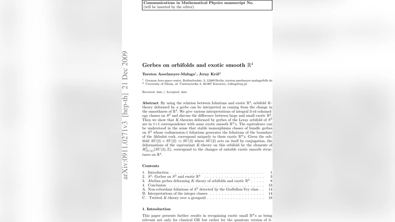 Gerbes on orbifolds and exotic smooth R^4