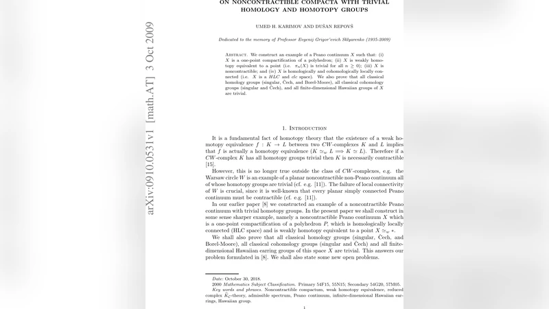 On noncontractible compacta with trivial homology and homotopy groups
